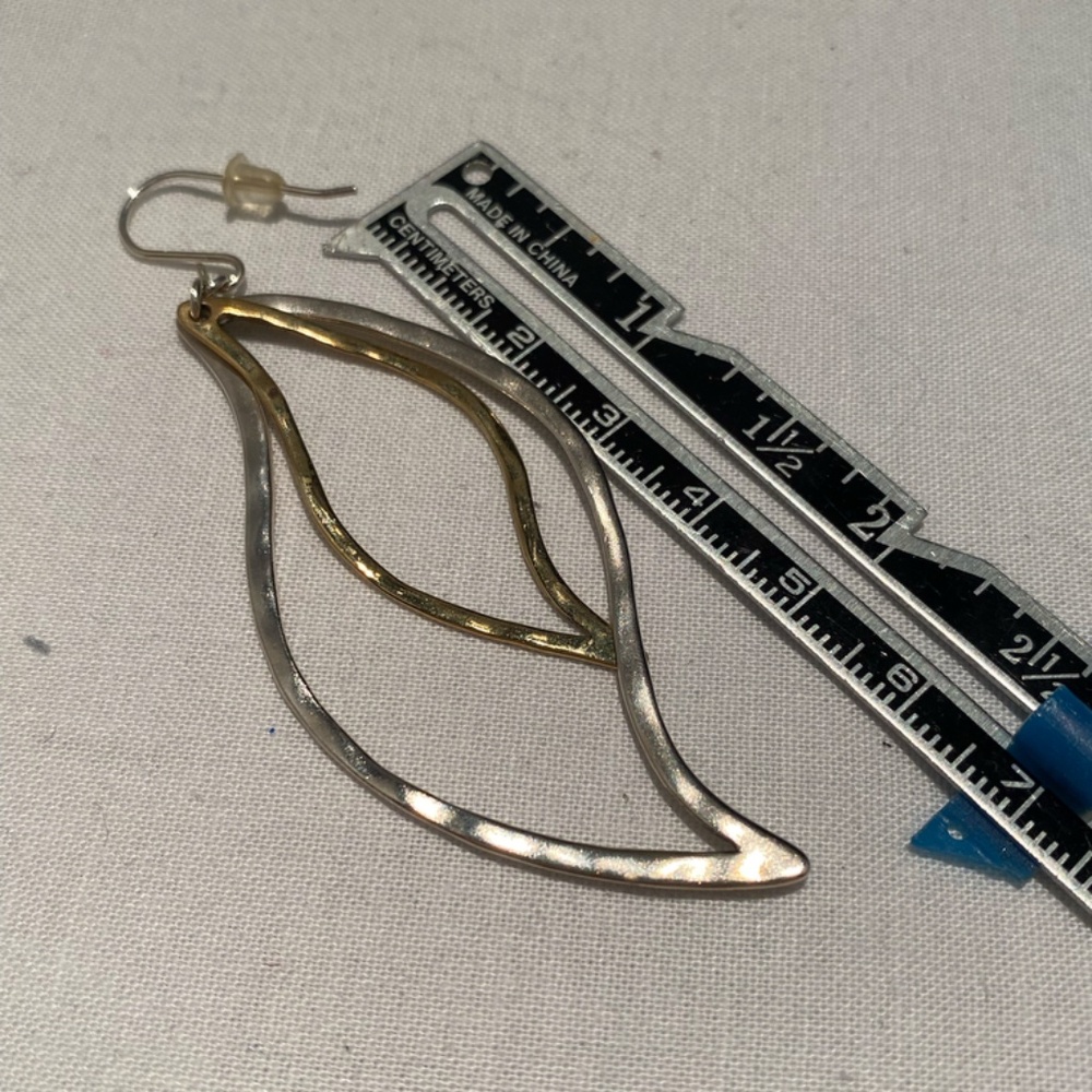 Sterling Silver & Brass Statement Earrings - image 2